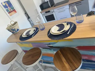 Cuisine ou kitchenette dans l'établissement 2 pieces Antibes