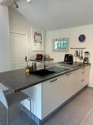 Cuisine ou kitchenette dans l'établissement Maison provençale Antibes
