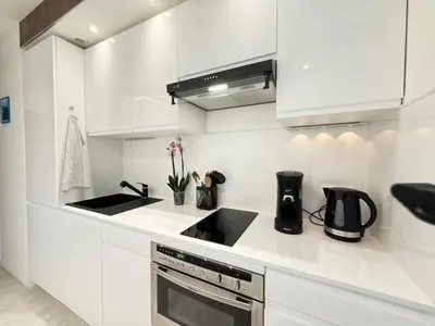 Cuisine ou kitchenette dans l'établissement Beach Studio in Golfe-Juan near Cannes and Antibes