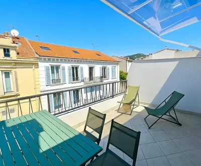 Balcon ou terrasse dans l'établissement Stylish Cannes Gem, Terrace, Parking, 100m to Croisette