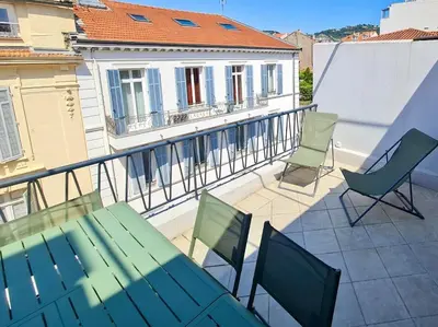 Balcon ou terrasse dans l'établissement Stylish Cannes Gem, Terrace, Parking, 100m to Croisette