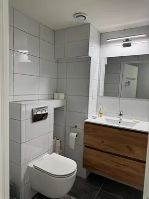 Salle de bains dans l'établissement Studio with terrace in the center with AC