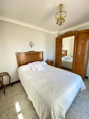 Un ou plusieurs lits dans un hébergement de l'établissement Appartement dans Villa à Antibes avec Vue Mer