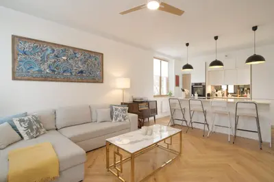 Coin salon dans l'établissement Appartement Villa Toki-Ona