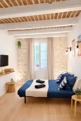 Coin salon dans l'établissement Provençal Studio - Vieil Antibes