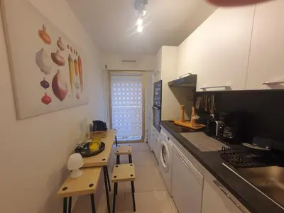 Cuisine ou kitchenette dans l'établissement Appartement 2 pièces carré d or Les Floralies