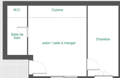 Plan de l'établissement 1 chambres , 131 rue d'antibes