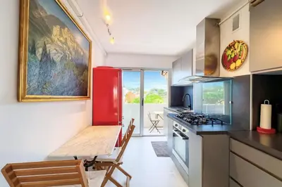 Cuisine ou kitchenette dans l'établissement Apartment Center of Cannes