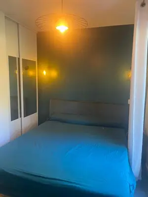 Un ou plusieurs lits dans un hébergement de l'établissement APP RDC GRANDE TERRASSE 43 m2 air-conditioned apartment MAX 6 PEOPLE