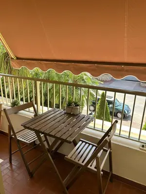 Balcon ou terrasse dans l'établissement Studio rénové à 100 mètres de la plage