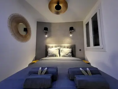 Un ou plusieurs lits dans un hébergement de l'établissement La Brillante d’Antibes - Superbe Studio