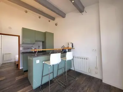 Cuisine ou kitchenette dans l'établissement Le Castelet Ensoleillé - Viel Antibes magnifique vue mer