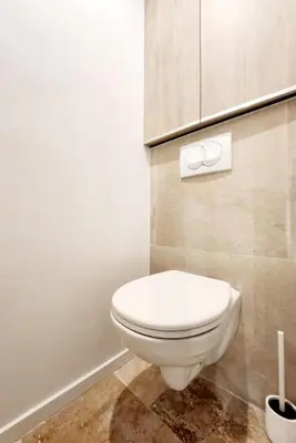 Salle de bains dans l'établissement Le Borello Bleu - Joli T2 dans le Vieil Antibes