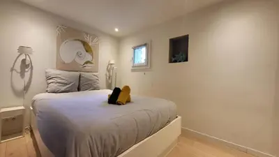 Un ou plusieurs lits dans un hébergement de l'établissement Le Delmas Riviera - Duplex dans Vieil Antibes