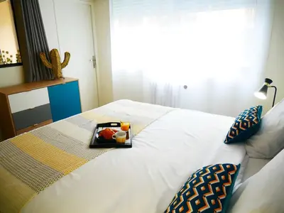 Un ou plusieurs lits dans un hébergement de l'établissement Sublime apartment 100 m from the Croisette
