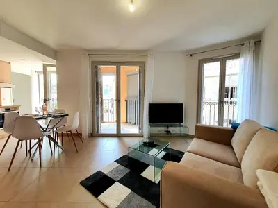 Coin salon dans l'établissement Le Marenda - Appartement au coeur d'Antibes