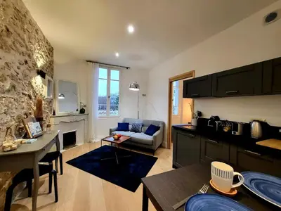 Cuisine ou kitchenette dans l'établissement Le Scarlet Antibois - Appt proche de la plage
