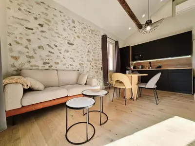 Coin salon dans l'établissement Le Tourraque - Proche Plage