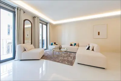 Coin salon dans l'établissement Hôtel Particulier Marceau - Central Cannes - New - Walk to La Croisette