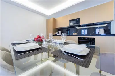 Cuisine ou kitchenette dans l'établissement Hôtel Particulier Marceau - Central Cannes - New - Walk to La Croisette
