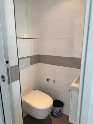 Salle de bains dans l'établissement Superbe appartement vue mer garage privatif ferme