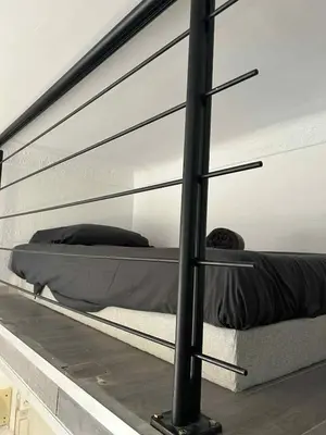 Un ou plusieurs lits dans un hébergement de l'établissement Juan Les Pins Centre, 3-person studio with mezzanine