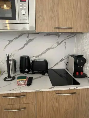 Cuisine ou kitchenette dans l'établissement Juan Les Pins Centre, 3-person studio with mezzanine