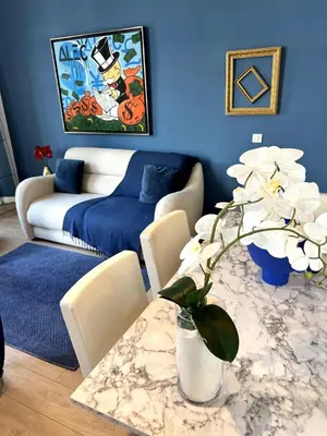 Un ou plusieurs lits dans un hébergement de l'établissement T2 coeur de Cannes a 2 pas de la croisette