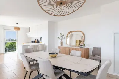 Coin salon dans l'établissement Lovely flat with terracce