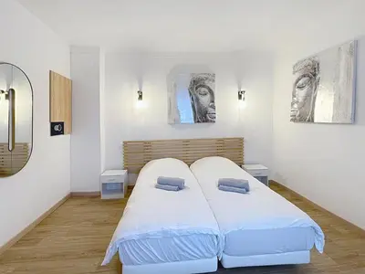 Un ou plusieurs lits dans un hébergement de l'établissement Duplex Cosy Viel Antibes