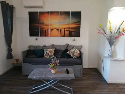 Coin salon dans l'établissement Studio Détente avec Terrasse