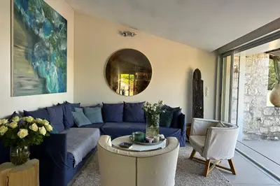 Coin salon dans l'établissement Cannes - Villa for rent - 2179