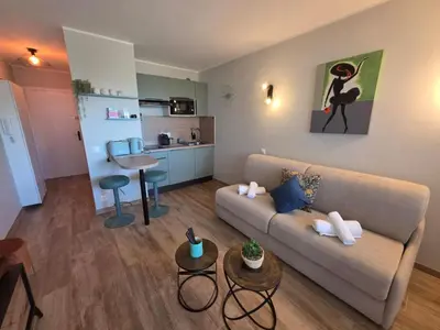 Cuisine ou kitchenette dans l'établissement Apartment Les Sablons-3 by Interhome