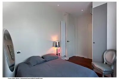 Un ou plusieurs lits dans un hébergement de l'établissement REF 843 - Cannes Croisette - Sea view apartment for rent