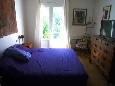 Un ou plusieurs lits dans un hébergement de l'établissement appartement Rez de Jardin,Bas de villa