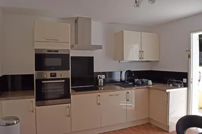 Cuisine ou kitchenette dans l'établissement Villa Super Cannes avec vue mer