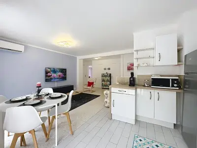 Cuisine ou kitchenette dans l'établissement Cozy Apartment in Antibes