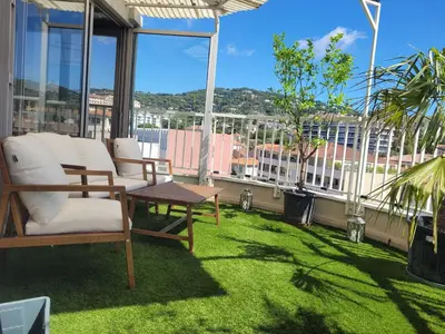 Balcon ou terrasse dans l'établissement Rooftop apartment Cannes center - Parking
