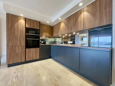 Cuisine ou kitchenette dans l'établissement Sea view 4 people terrace 60 m & pool