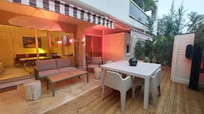 Balcon ou terrasse dans l'établissement T2 cosy à Antibes