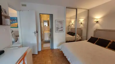 Un ou plusieurs lits dans un hébergement de l'établissement T2 cosy à Antibes