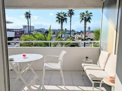 Balcon ou terrasse dans l'établissement Studio front de mer - Accès direct plage - Parking
