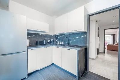 Cuisine ou kitchenette dans l'établissement One-bedroom apartment in Juan-les-Pins