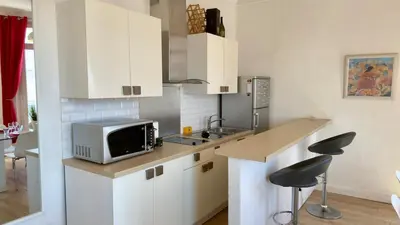 Cuisine ou kitchenette dans l'établissement Scène & Palmiers - Cannes