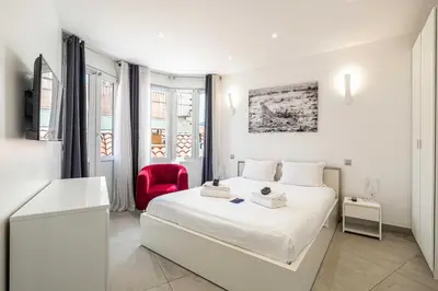 Un ou plusieurs lits dans un hébergement de l'établissement Charming flat - AC - 2BR - 6P - Cannes