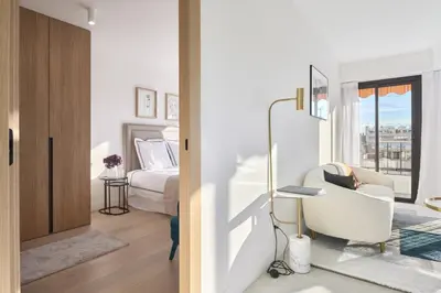 Un ou plusieurs lits dans un hébergement de l'établissement Wdf 2 bedroom heart of Cannes