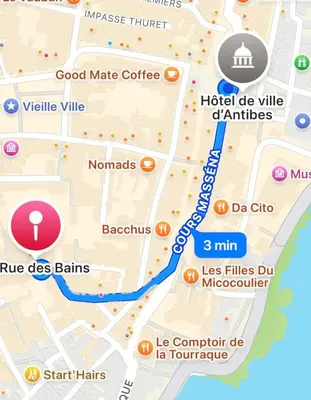 Plan de l'établissement Lumineux Grand 2pièces Antibes, Vieil Antibes