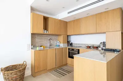 Cuisine ou kitchenette dans l'établissement Magnificient 2 bedroom Flat sea view - Residence - Antibes Centre