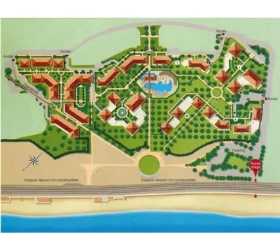 Plan de l'établissement Grand studio front de mer climatisé-piscine-parking- Juan les pins