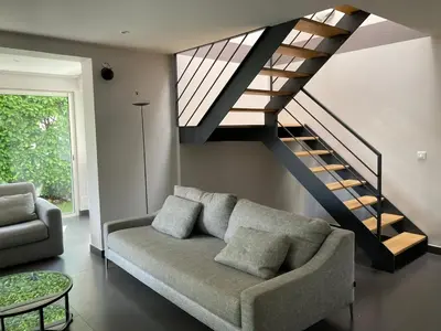 Coin salon dans l'établissement Beautiful Villa, 8p, comfort, quiet, beaches and center